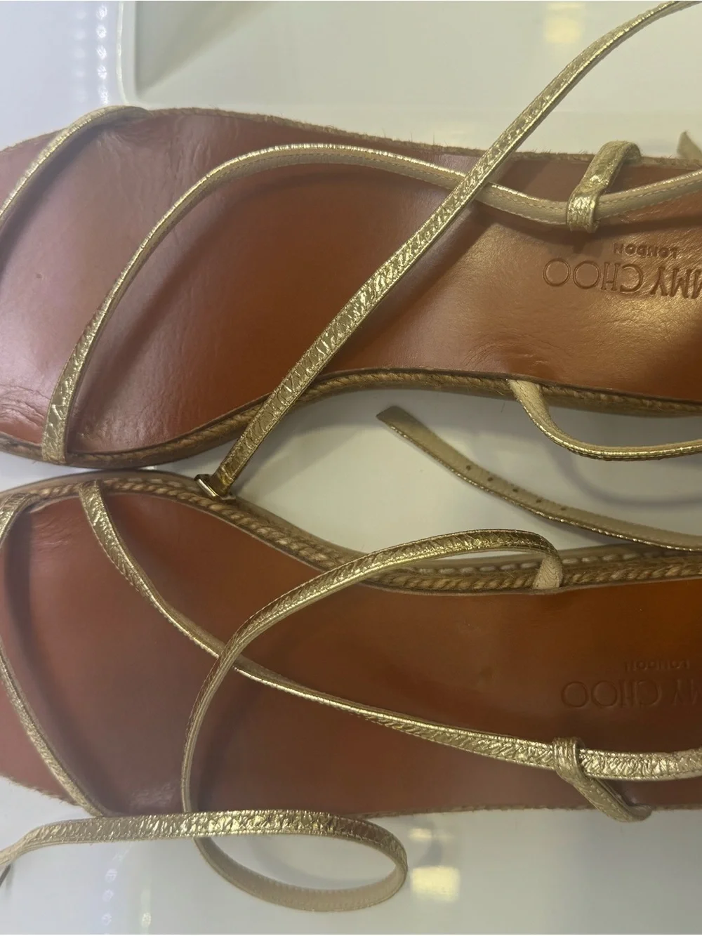 Jimmy Choo strappy metallic